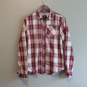 Lee Boys XL 18-20 Red Plaid Western Button Up Shirt Extra Large Long Sleeve Top